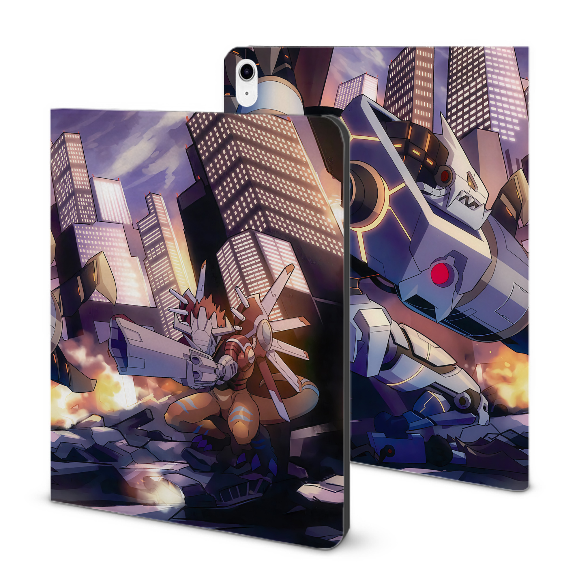 （画像用） Digimon デジタルモンスター/デジモン IPad ケース ブック型 PUレザー TPU 耐衝撃 軽量 薄型 ペン収納なし 全面保護 IPad 各モデル対応